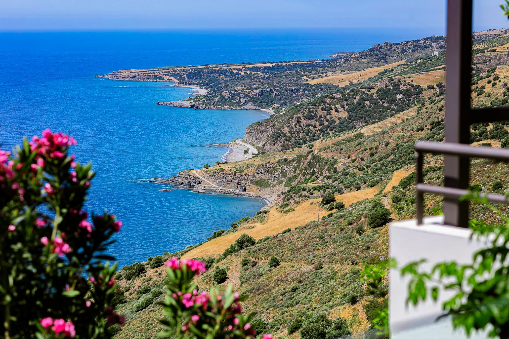 The coast toward the Libyan Sea from the villa balcony